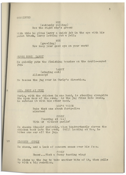 Moe Howard's Personally Owned Script for The Three Stooges 1942 Film ''Matri-Phony''